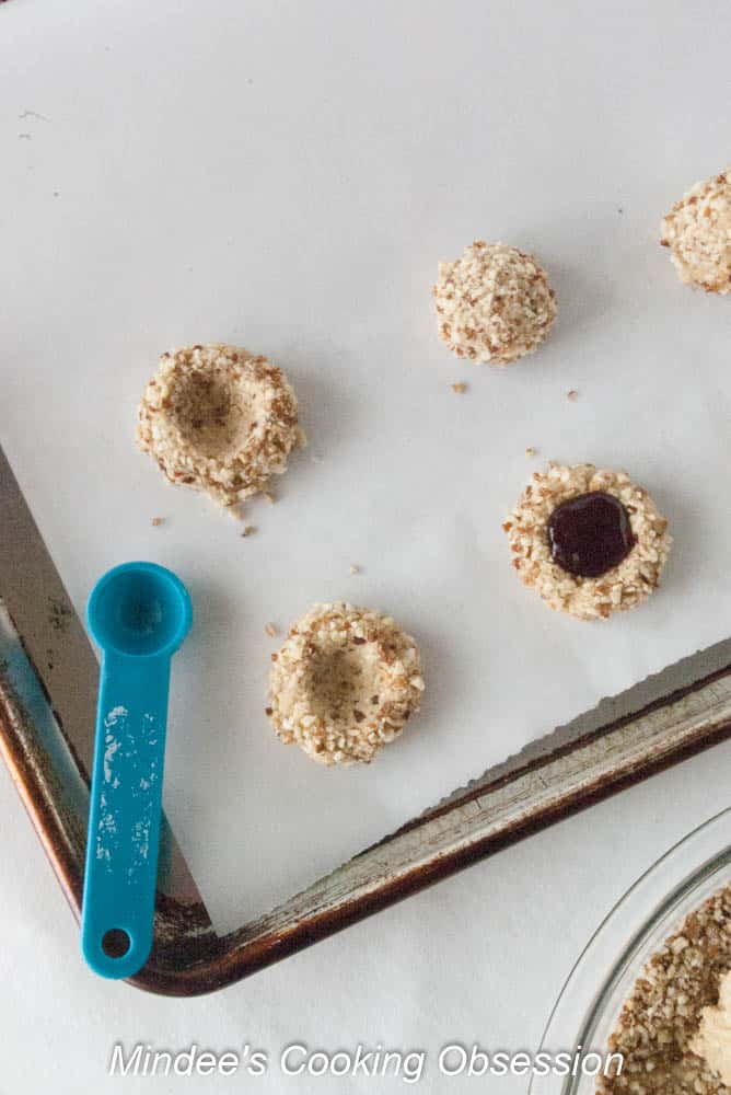 Oatmeal Nut Rolled Raspberry Thumbprint Cookies - Mindee's Cooking