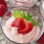 Berries and Cream Jello Salad- An easy, creamy strawberry jello salad that's perfect for spring or Easter.