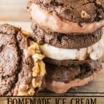 Homemade Ice Cream Sandwiches pinnable image.