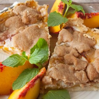 Streusel Topped Peach Pie facebook image.