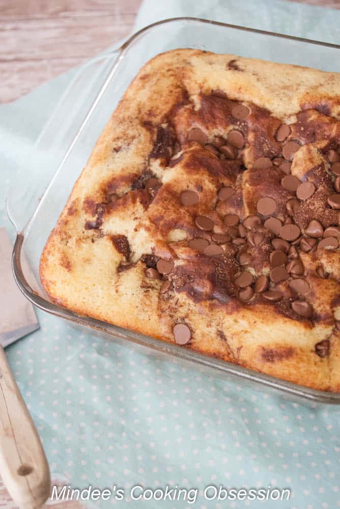 Chocolate Chip Ripple Coffee Cake baked and ready to eat!