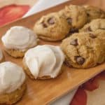 Pumpkin Cookies Pumpkin cookies are moist with all the flavors of fall. You can either frost them with cream cheese frosting or just stir in some chocolate chips!