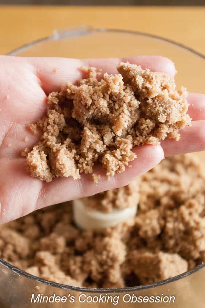 The Brown Sugar Crumb Topped Coffee Cake crumb topping in a food processor.