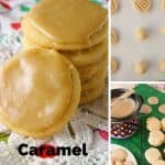 Pinnable image 3 for caramel frosted butter cookies.