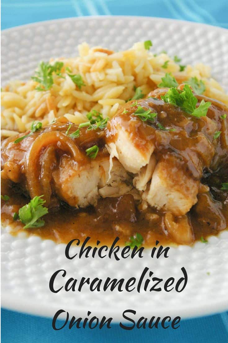 Chicken in Caramelized Onion Sauce- This chicken in caramelized onion sauce is so tender and flavorful! Makes a great meal during the week as well as on the weekends!