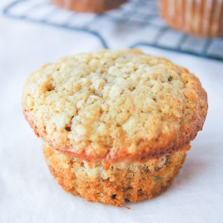 Facebook image for banana oatmeal muffins.