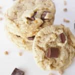 Grown Up Chocolate Chunk Cookies Have you ever wanted more from a chocolate chip cookie? Try these grown up chocolate chunk cookies! Chocolate chunks, toffee bits and nuts..need I say more?