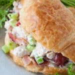 Tasty Chicken Salad Croissants- no bake, quick and easy dinner! Prepare ahead of time and have dinner ready in a snap!