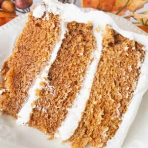 Triple layer carrot cake slice