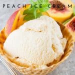 Pinnable image 3 for peach ice cream.