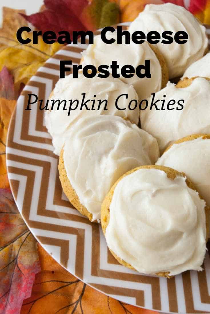 Cream Cheese Frosted Pumpkin Cookies - Mindee's Cooking Obsession