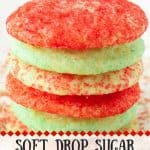Soft Drop Sugar Cookies pinnable image.