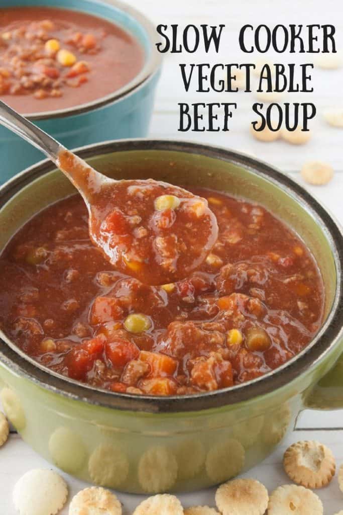 Slow Cooker Vegetable Beef Soup - Mindee's Cooking Obsession