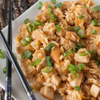 Honey Sriracha Chicken and Rice facebook image.