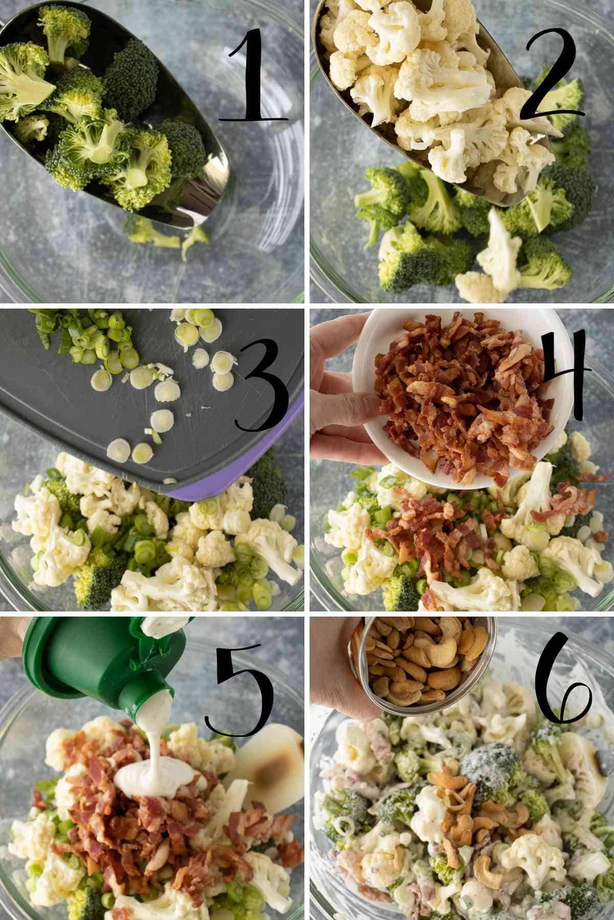 Steps to mix this salad.