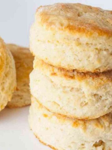 A stack of hot buttermilk biscuits.