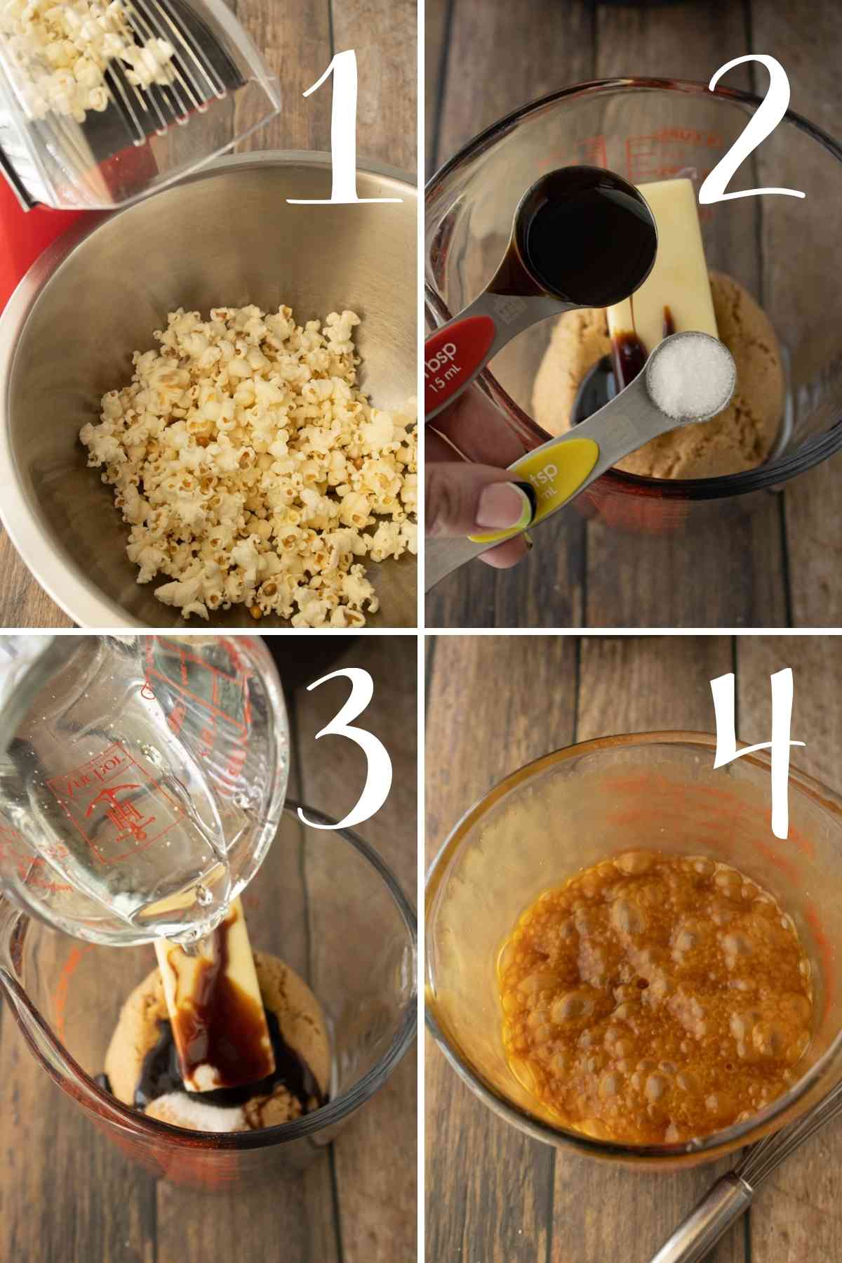 Pop fresh popcorn and whip up the caramel in the microwave!