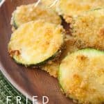 Pinnable image 1 for crispy fried zucchini.