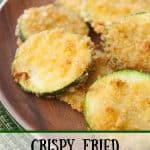 Pinnable image 3 for crispy fried zucchini.