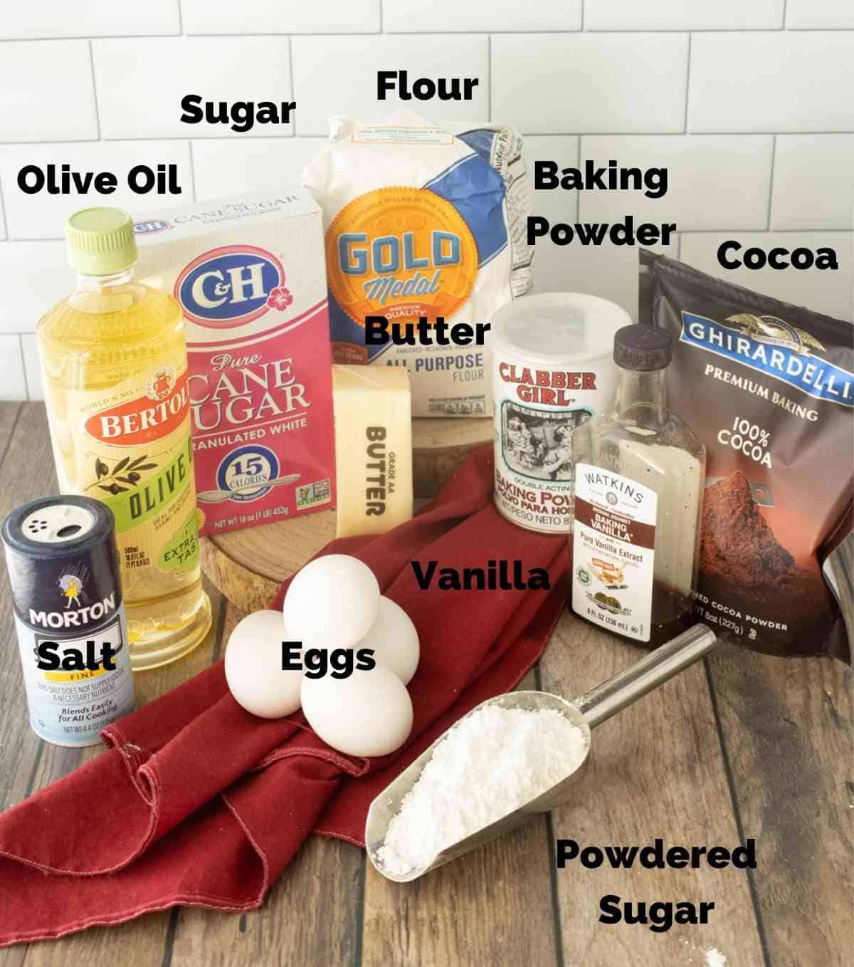 Ingredients needed to make a classic crackle or crinkle cookie!