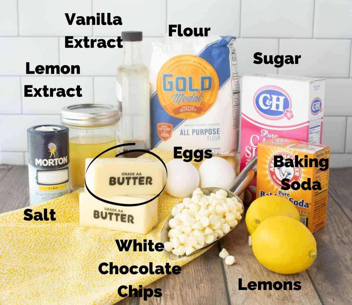Simple ingredients you'll need to make this lemon cookie recipe!