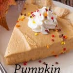 Pinnable image 1 for pumpkin cream pie.