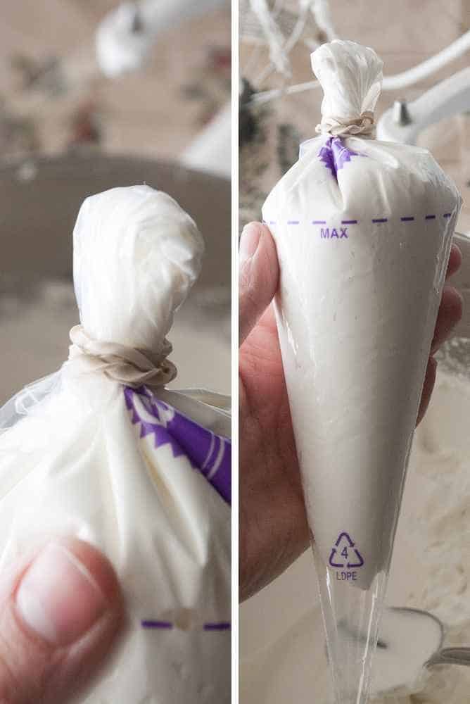 How to put royal icing in a bag.