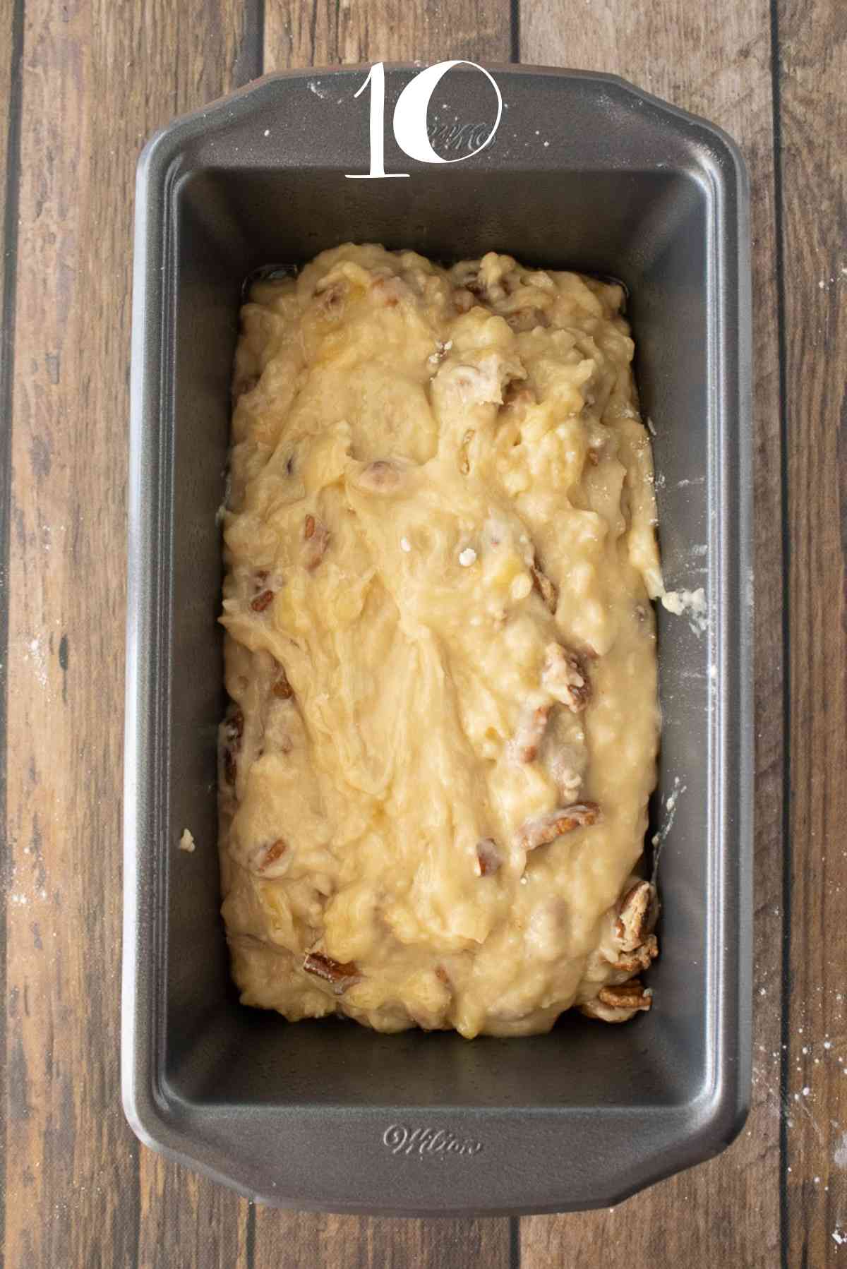 Spread batter into the prepared loaf pan.
