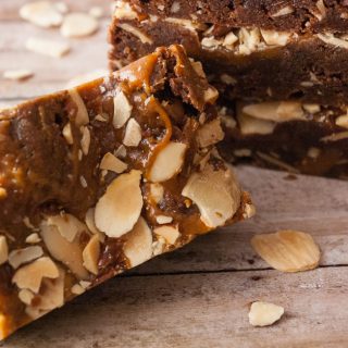 Caramel Fudge Nut Brownies facebook image.