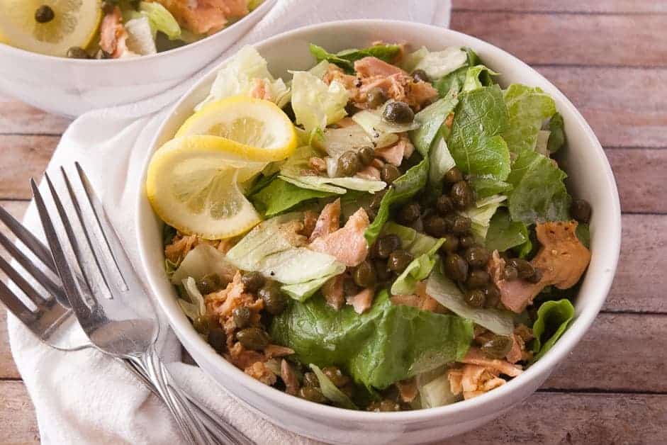 Salmon Piccata Salad - Mindee's Cooking Obsession