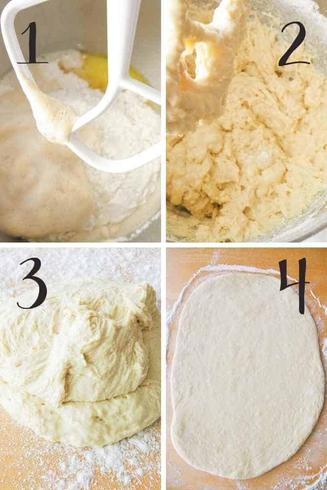 Collage of how to make the dough.