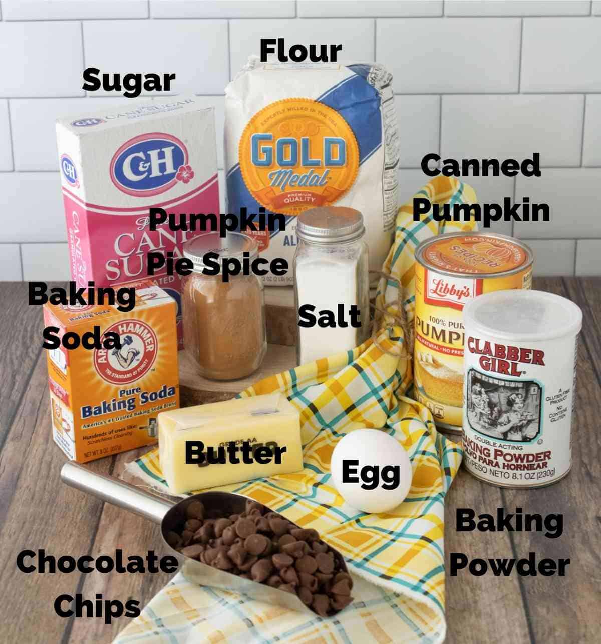 All the ingredients you'll need to make this homemade pumpkin bread.