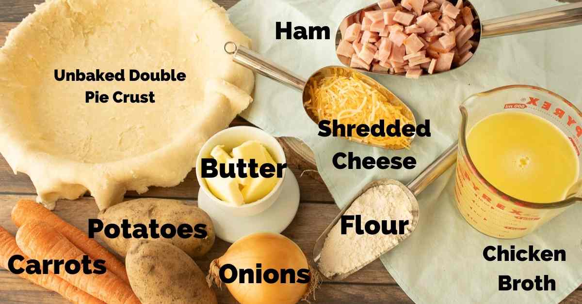 Ingredients for this ham pot pie.