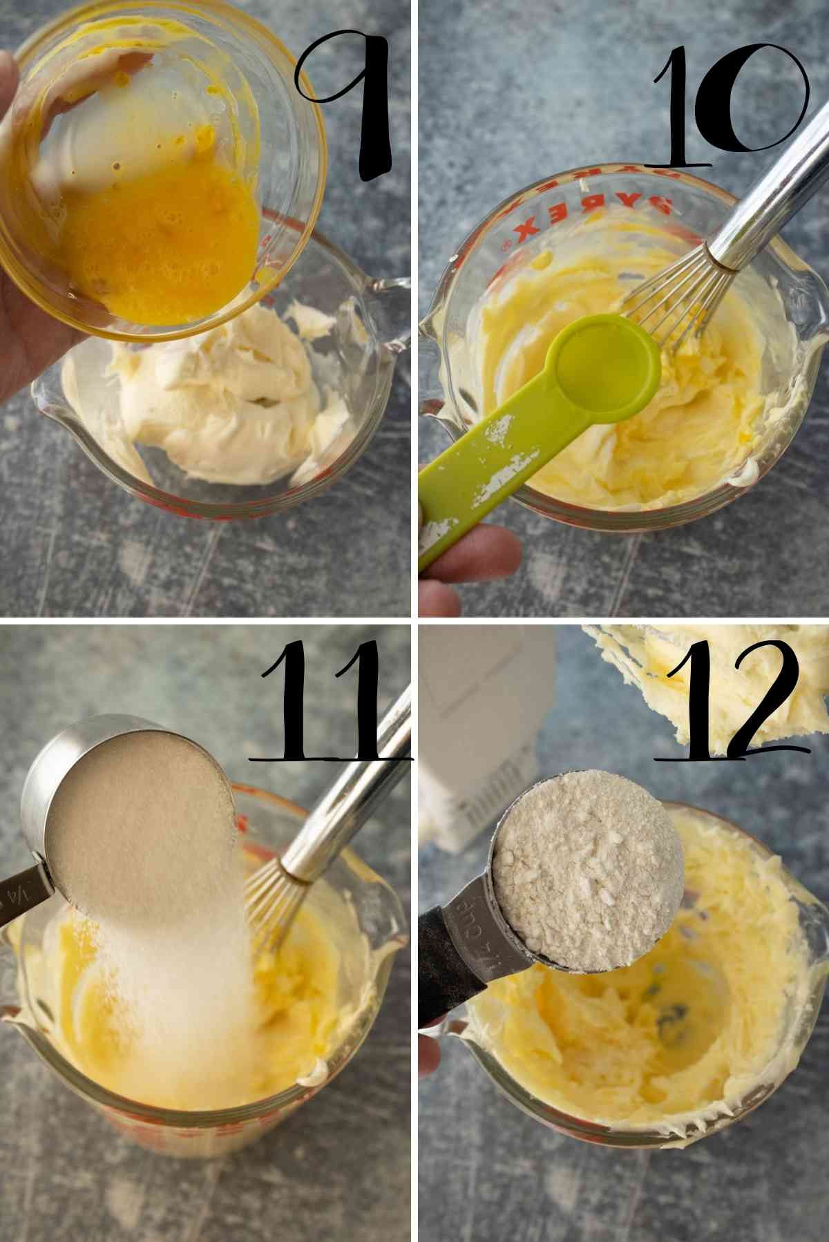 Beat the cheese danish filling ingredients together!