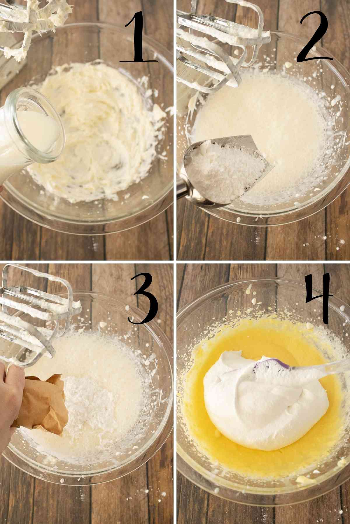 Making the vanilla cream cheese filling.