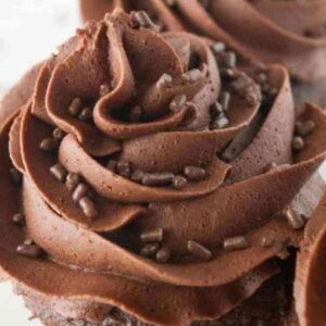Cupcake Frosted with chocolate buttercream