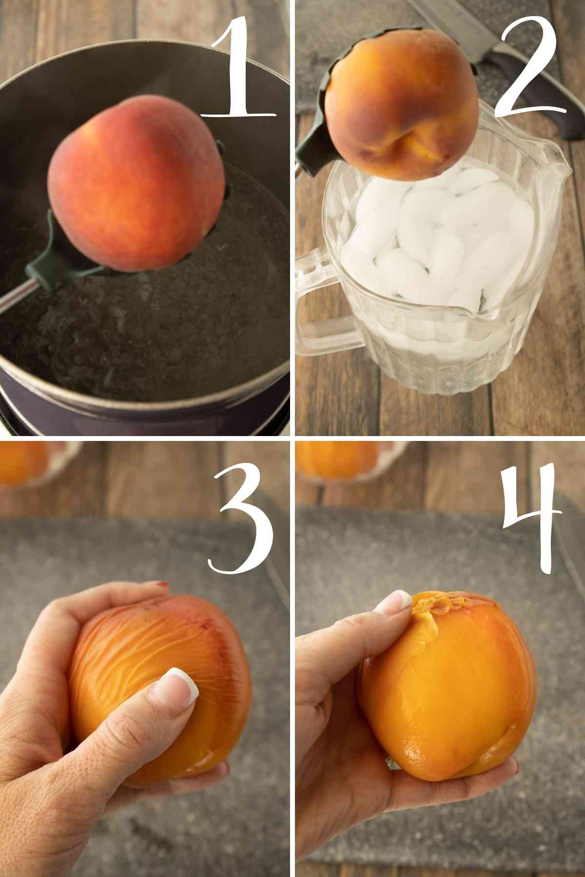 How to easily remove skins off fresh peaches.