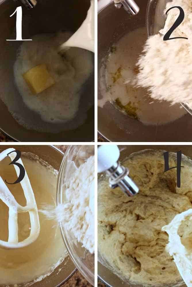 Collage of how to make the dough.