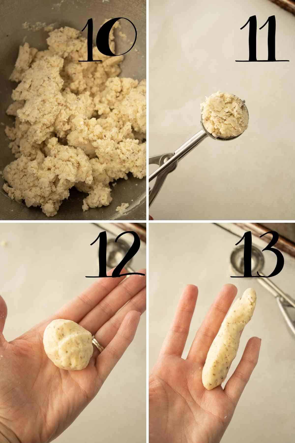 Measure out and shape the dough into long creepy fingers.