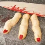 Scary Witch Finger Cookies for Halloween.