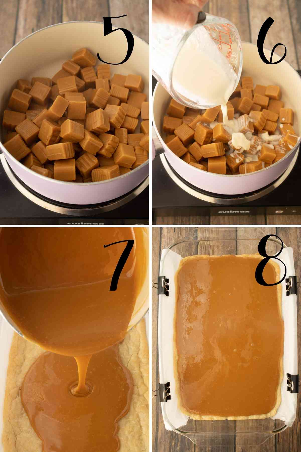 Make homemade caramel to pour over the cookie crust.