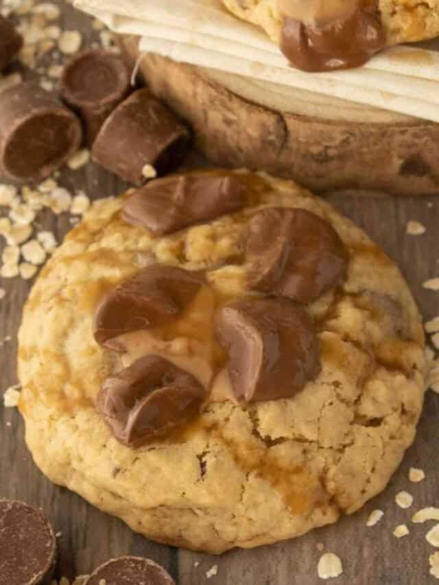 Copycat Crumbl Oatmeal Rolo Cookies Story