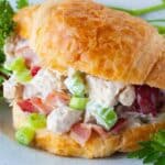Tasty Chicken Salad Croissant Sandwich