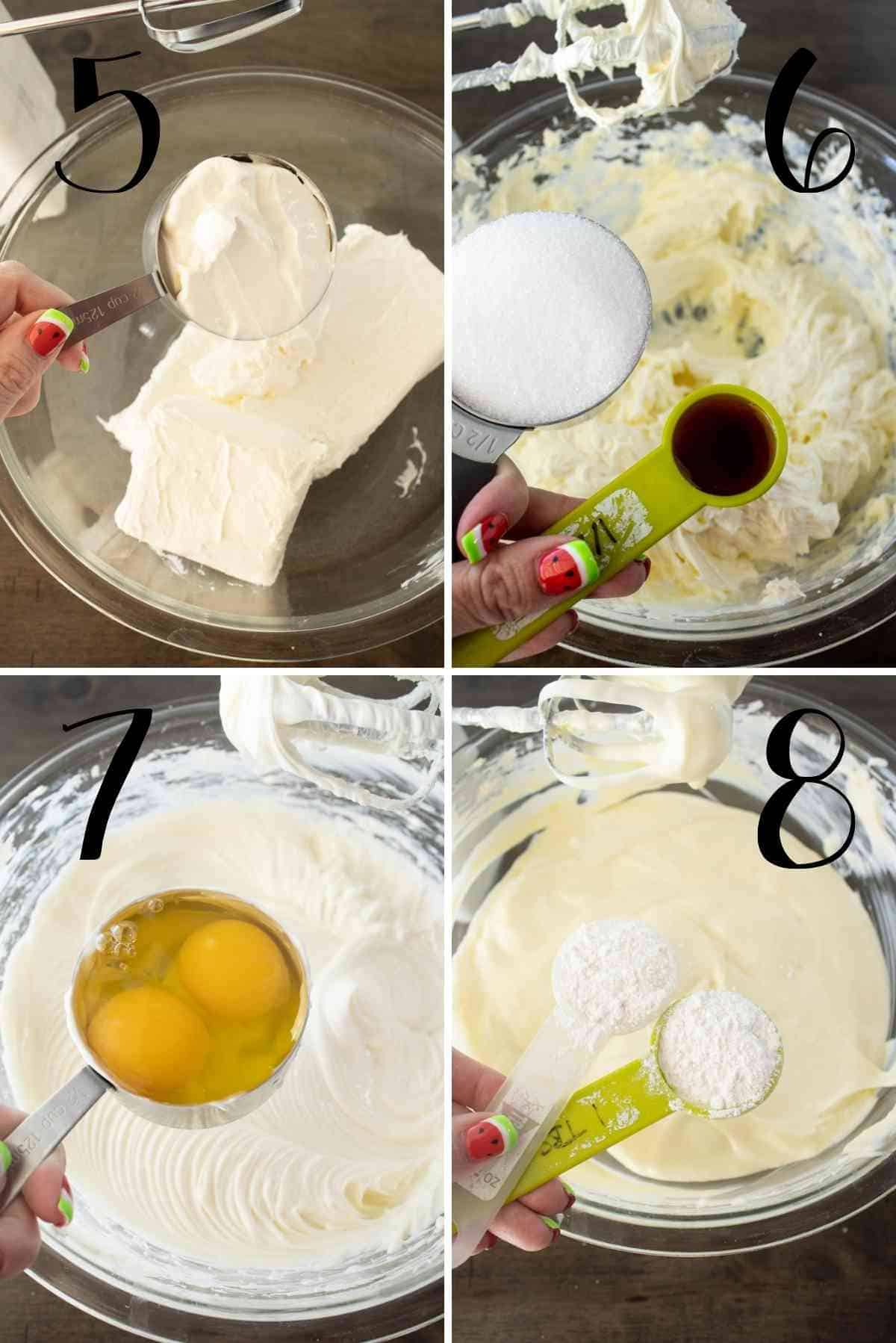 Prepare the creamy, cream cheese filling!