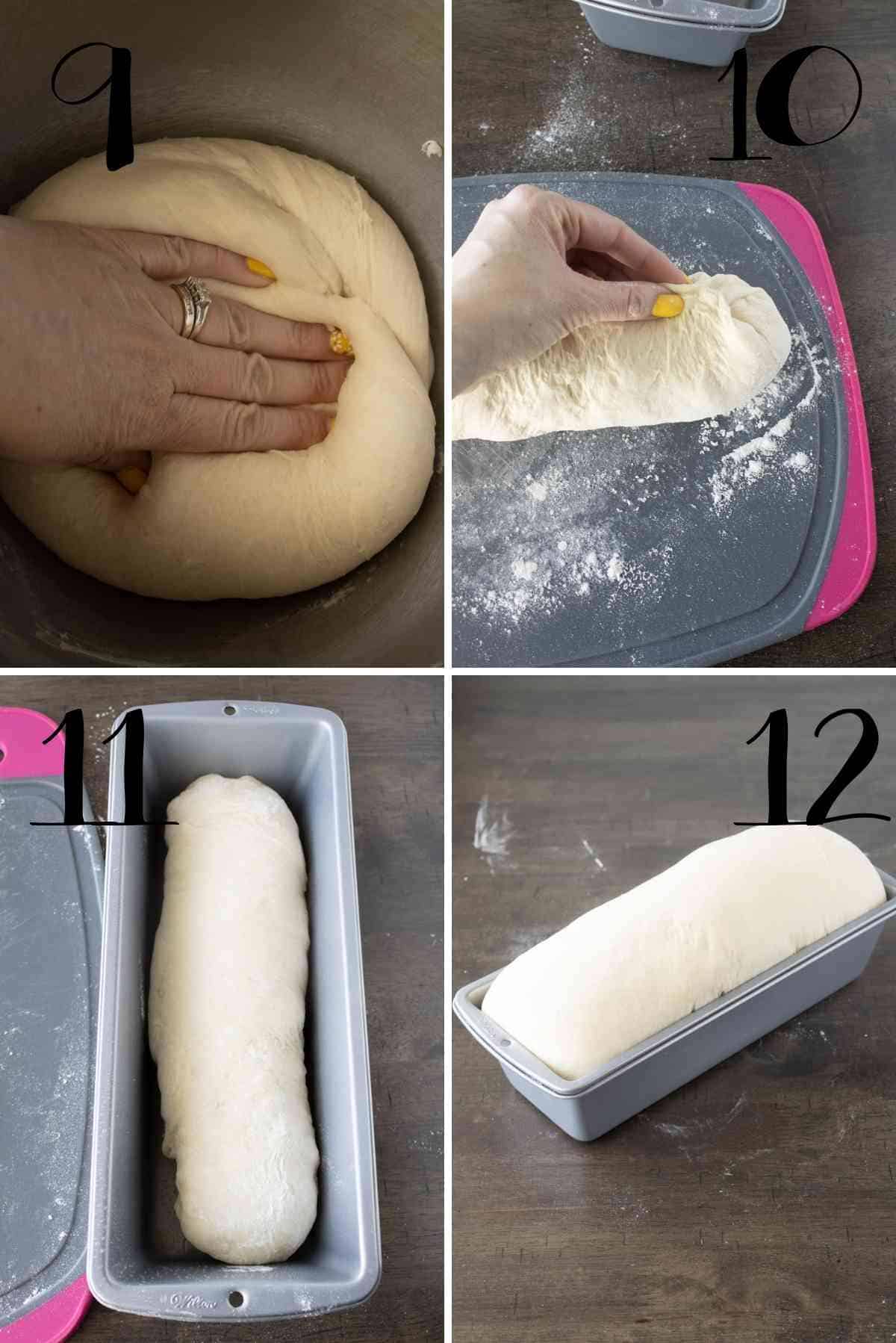 Shape dough and place in the loaf pan.