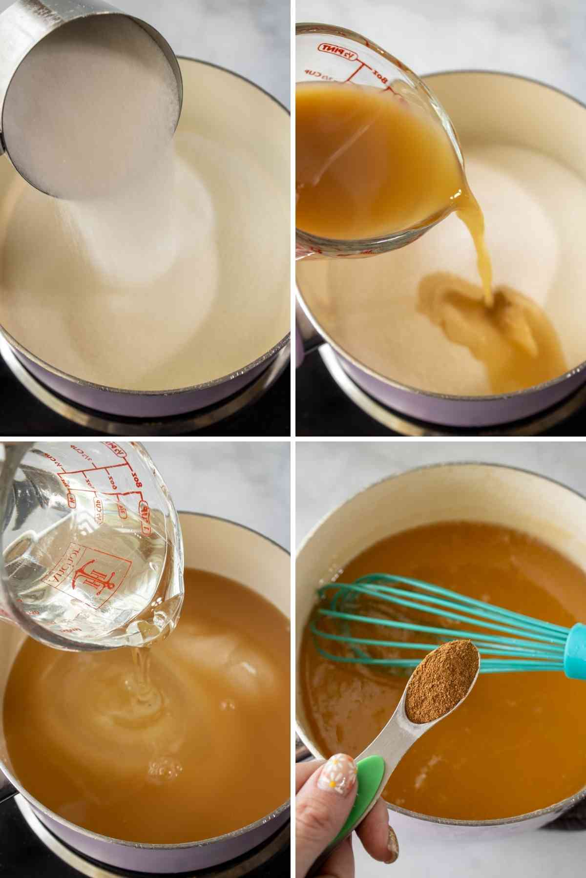 Combine the 4 ingredients needed for this apple syrup recipe!
