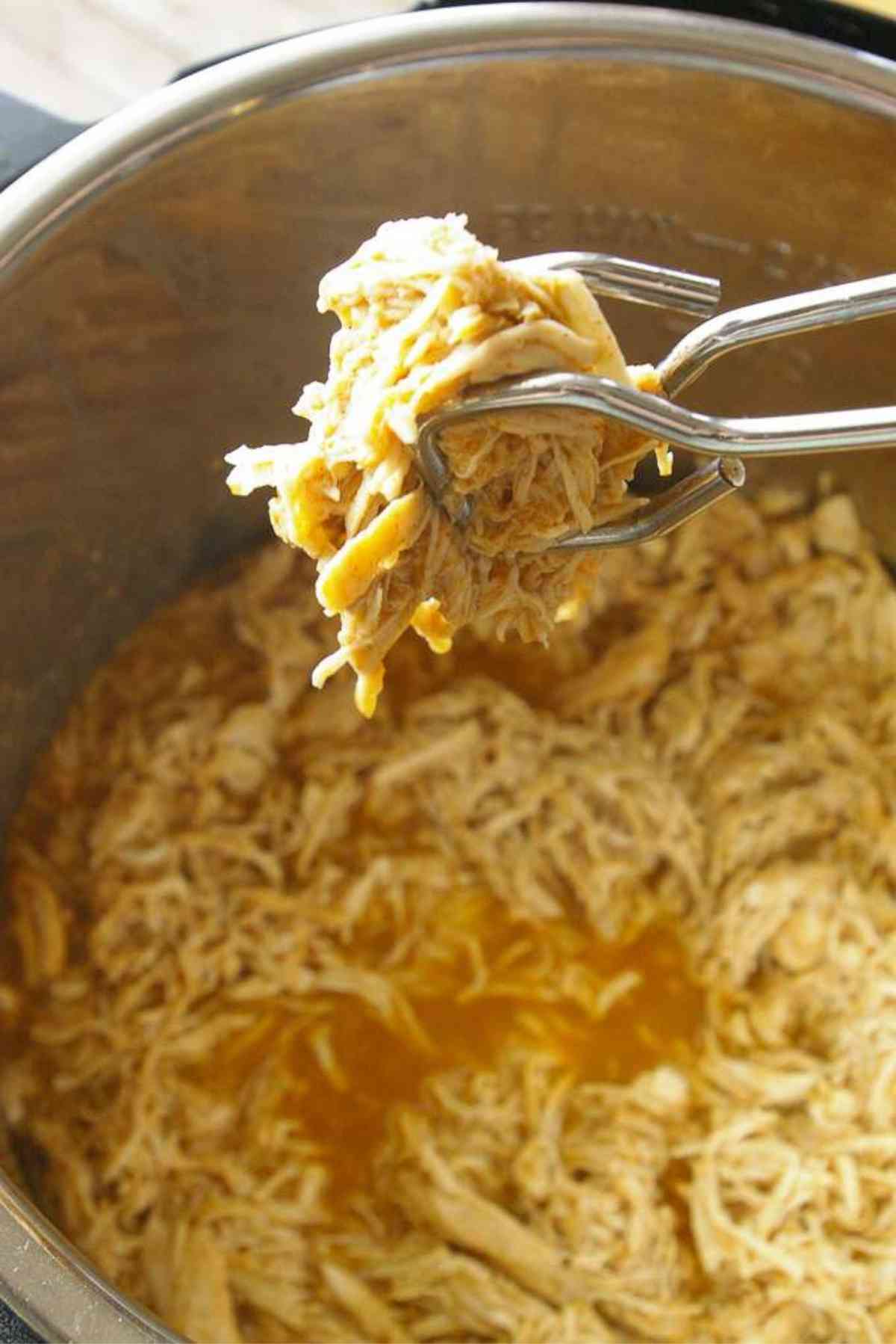 Shredded instant pot taco chicken.
