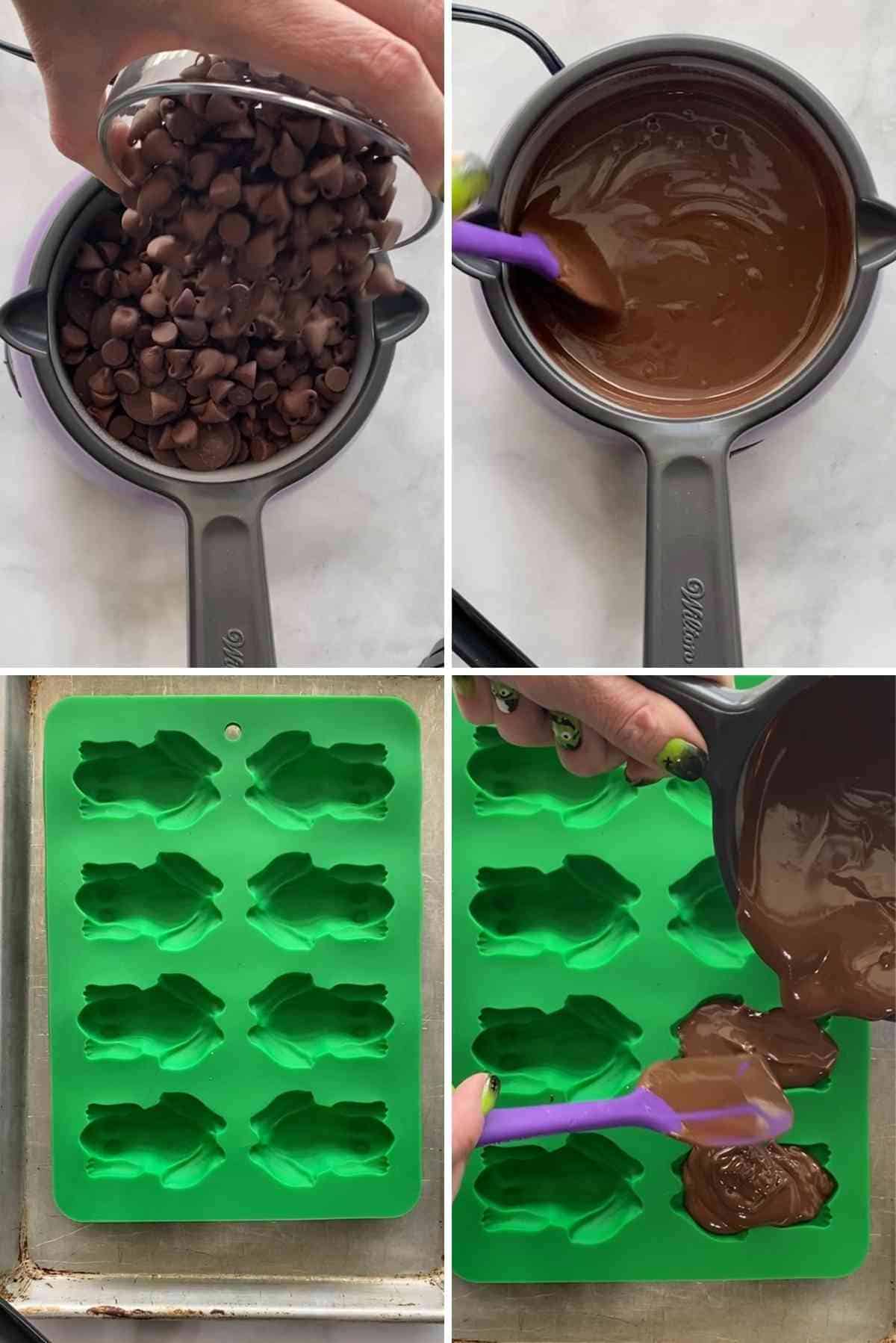 Melt the chocolate and pour into the molds!