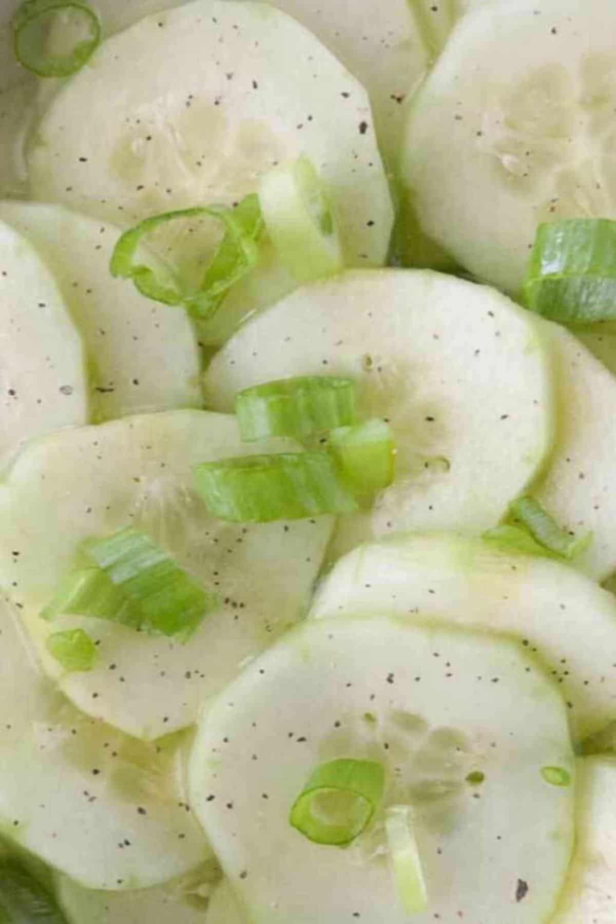 Simple Salty Cucumbers salad.