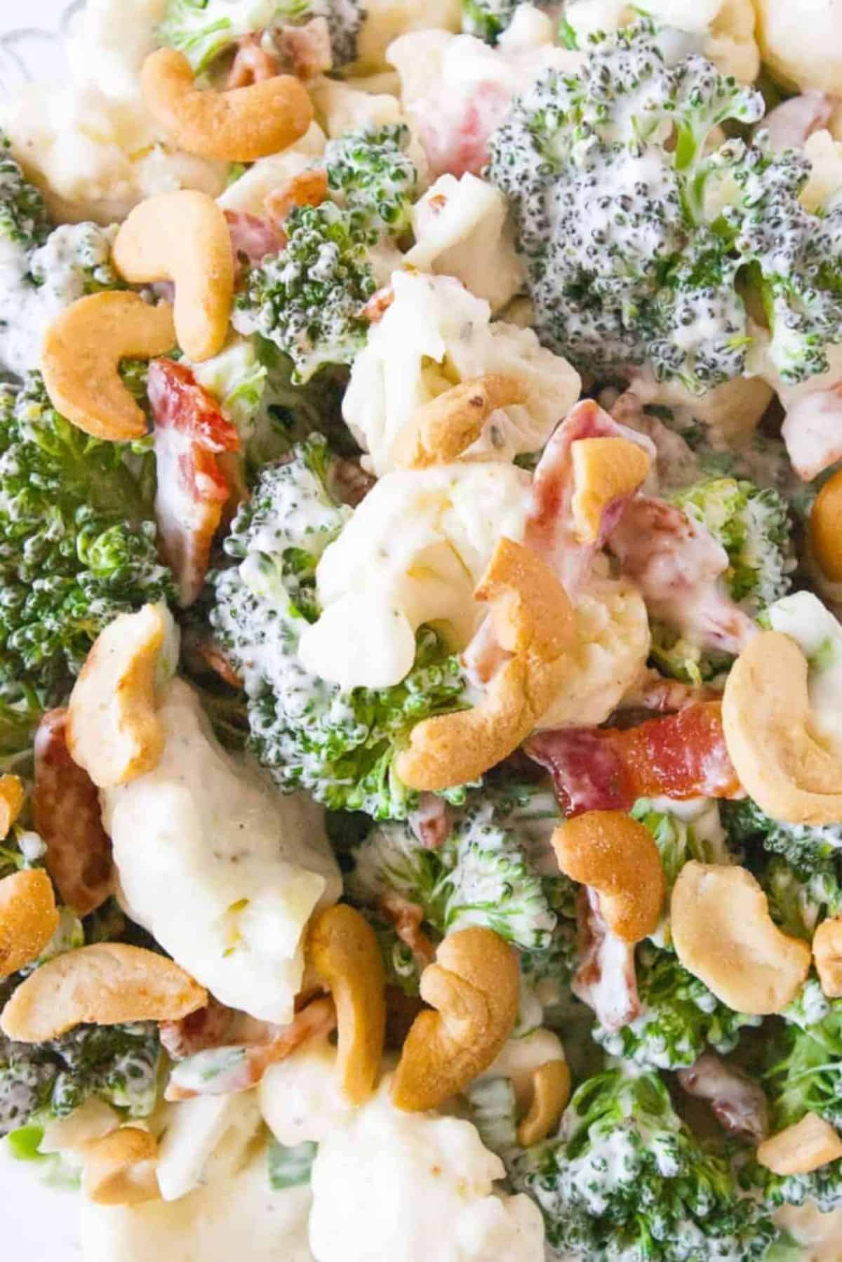 Broccoli Cauliflower Salad with Bacon